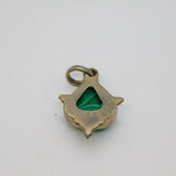 Sterling Silver Malachite Peardrop Studio Pendant Contemporary c1990s