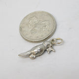 Sterling Silver Woodpecker Bird Charm Pendant Vintage c1970