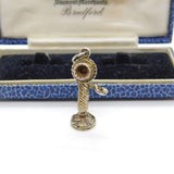 Sterling Silver Candlestick Victorian Phone Charm Pendant Vintage c1970