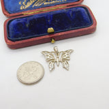 Sterling Silver Butterfly Charm Pendant Vintage c1970