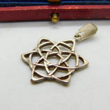 Sterling Silver Celtic Style Star Charm Pendant Vintage c1970