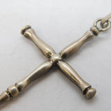 Sterling Silver Cast Religious Cross Pendant Vintage c1970s