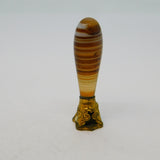 Victorian Rolled Gold & Banded Agate Monogram Seal Stamp Antique c1880s