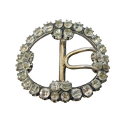 19th Century Sterling Silver & Paste Set Shoe Buckle Antique c1860s