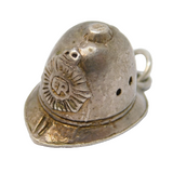 Sterling Silver Police Helmet Charm Pendant Vintage c1970