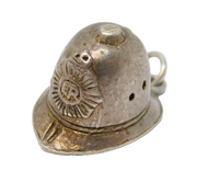 Sterling Silver Police Helmet Charm Pendant Vintage c1970