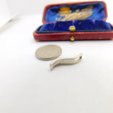 Sterling Silver Ripple Bar Drop Charm Pendant Vintage c1970