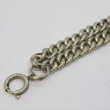 Victorian Sterling Silver Two-Tier Curb Bracelet Antique c1900s