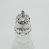 Sterling Silver Floral & Cut Glass Sugar Caster Vintage 1993 Birmingham