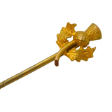 Victorian 9ct Gold Topped Scottish Thistle Stick Pin Antique c1890s