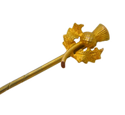 Victorian 9ct Gold Topped Scottish Thistle Stick Pin Antique c1890s