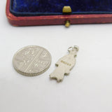 Sterling Silver Art Deco Lady Charm Pendant Vintage c1970