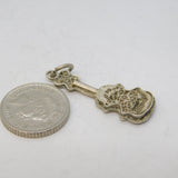 Sterling Silver Filigree Guitar Charm Pendant Vintage c1970s