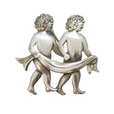 Sterling Silver Large Twins of Gemini Brooch Pin Vintage c1970s