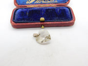 Sterling Silver and White Quartz Heart Charm Pendant Vintage c1970