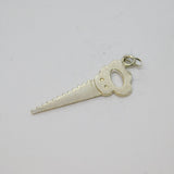 Sterling Silver Textured Hand Saw Charm Pendant Vintage c1970