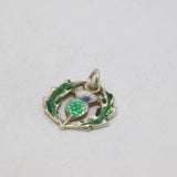 Sterling Silver Enamel Scottish Thistle Charm Pendant Vintage c1970