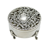 20th Century Sterling Silver Floral Jewellery Box Antique 1911 Birmingham