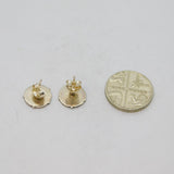 Pair of Sterling Silver Enamel Tudor Rose Stud Earrings Vintage c1970