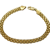 Sterling Silver Gilt Woven Pattern Bracelet Vintage c1970s