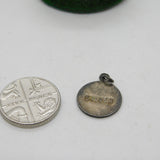 Sterling Silver Enamel St Christopher Charm Pendant Vintage c1970