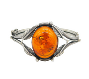 20th Century Sterling Silver & Baltic Amber Beaded Necklace Antique c1930s