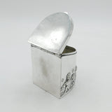 Victorian Silver Plated Putti Cherub Tea Caddy Antique c1880s