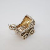 Sterling Silver Baby in the Pram Charm Pendant Vintage c1970