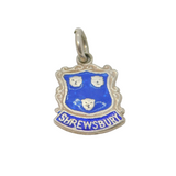 Sterling Silver Shrewsbury Enamel Shield Souvenir Charm Pendant Vintage c1970