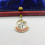 Sterling Silver and Enamel Shaftesbury Travel Shield Charm Pendant Vintage c1970