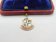 Sterling Silver and Enamel Shaftesbury Travel Shield Charm Pendant Vintage c1970