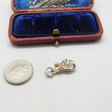 Sterling Silver Little Ski Mitten Glove Charm Pendant Vintage c1970