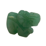 Carved Green Jade Small Elephant Figurine Ornament Vintage c1970