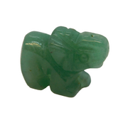 Carved Green Jade Small Elephant Figurine Ornament Vintage c1970