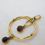 Edwardian 9ct Gold, Amethyst & Seed Pearl Lavalier Drop Pendant Antique
