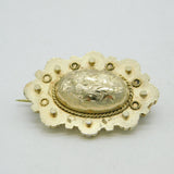 Victorian Sterling Silver Gilt Aesthetic Movement Sweetheart Brooch Antique