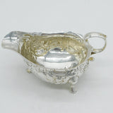 George II Sterling Silver Floral Pattern Sauce Boat Antique 1746 London