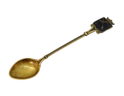 Swedish Sterling Silver Gilt & Enamel Saggitarius Teaspoon Antique c1930