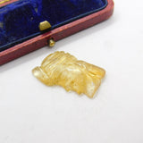 Citrine Cameo Man in Turban Detail Pendant Brooch Pin Antique Art Deco