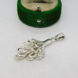 Sterling Silver Grape Vine Drop Charm Pendant Vintage c1970