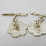 Chinese Sterling Silver Character Form Bamboo Style Cufflinks Antique c1930