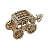 Sterling Silver Horse Drawn Carriage Charm Pendant Vintage c1970