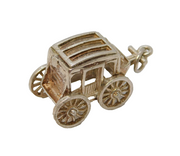 Sterling Silver Horse Drawn Carriage Charm Pendant Vintage c1970