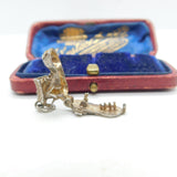 Sterling Silver Old Lady That Lived in a Shoe Charm Pendant Vintage c1970