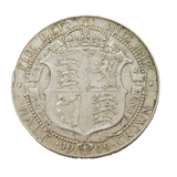 King Edward VII .925 Silver Half Crown Coin Antique 1909 Fine Condition