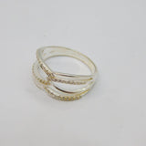 Sterling Silver Stylised Infinity Symbol CZ  Dress Ring Vintage c1990 Size R 1/2