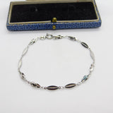 Sterling Silver Swirl Form Dazzling Bracelet Vintage c1990 7" Length