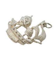 Sterling Silver Sailing Ship Charm Pendant Vintage c1970