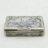 19th Century Russian Silver Niello City Scene Snuff Box Antique 1851 Moscow