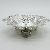 Victorian Sterling Silver Floral Pierced Treat Dish Antique 1895 London